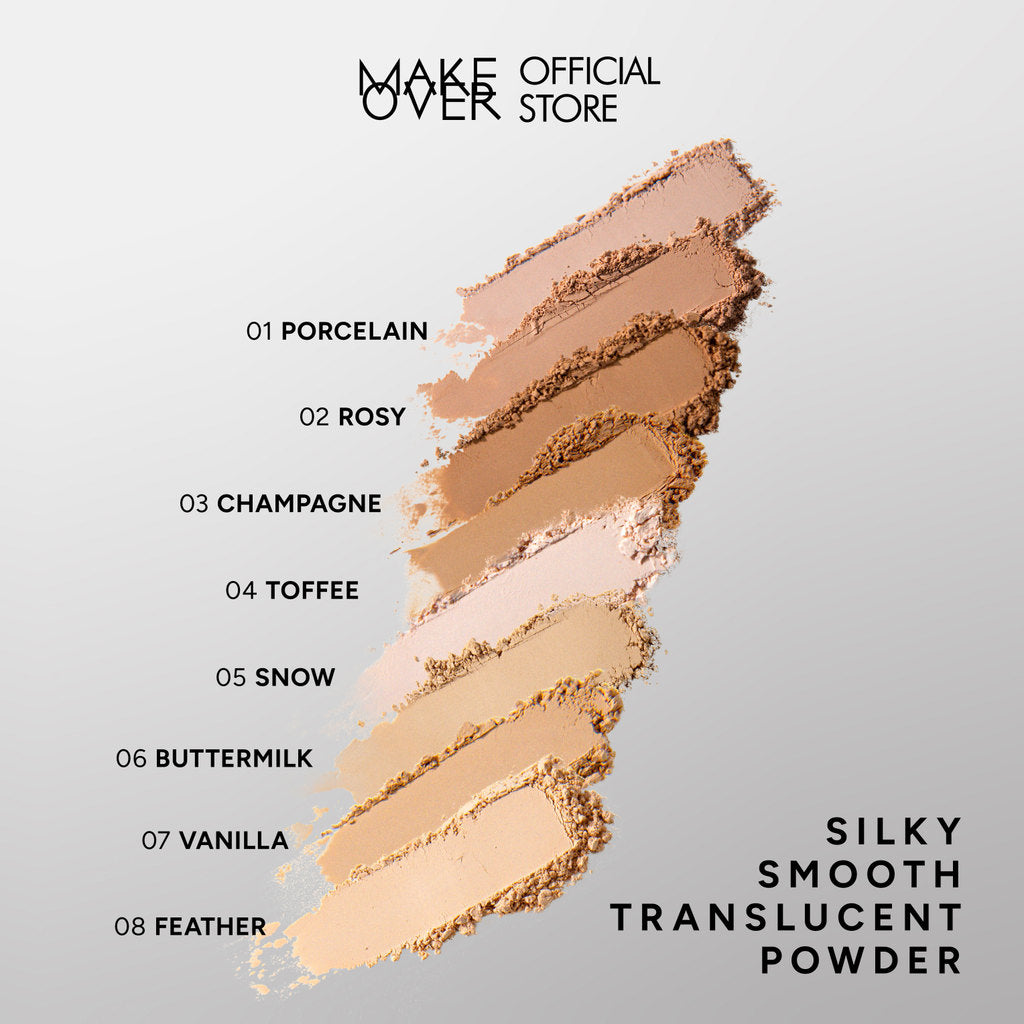 MAKE OVER Seserahan Bundle: Hydrastay Prismatic Glass Cushion + Silky Smooth Translucent Powder + Glazed Lock Lip Pigment FREE Eye Shadow Palette