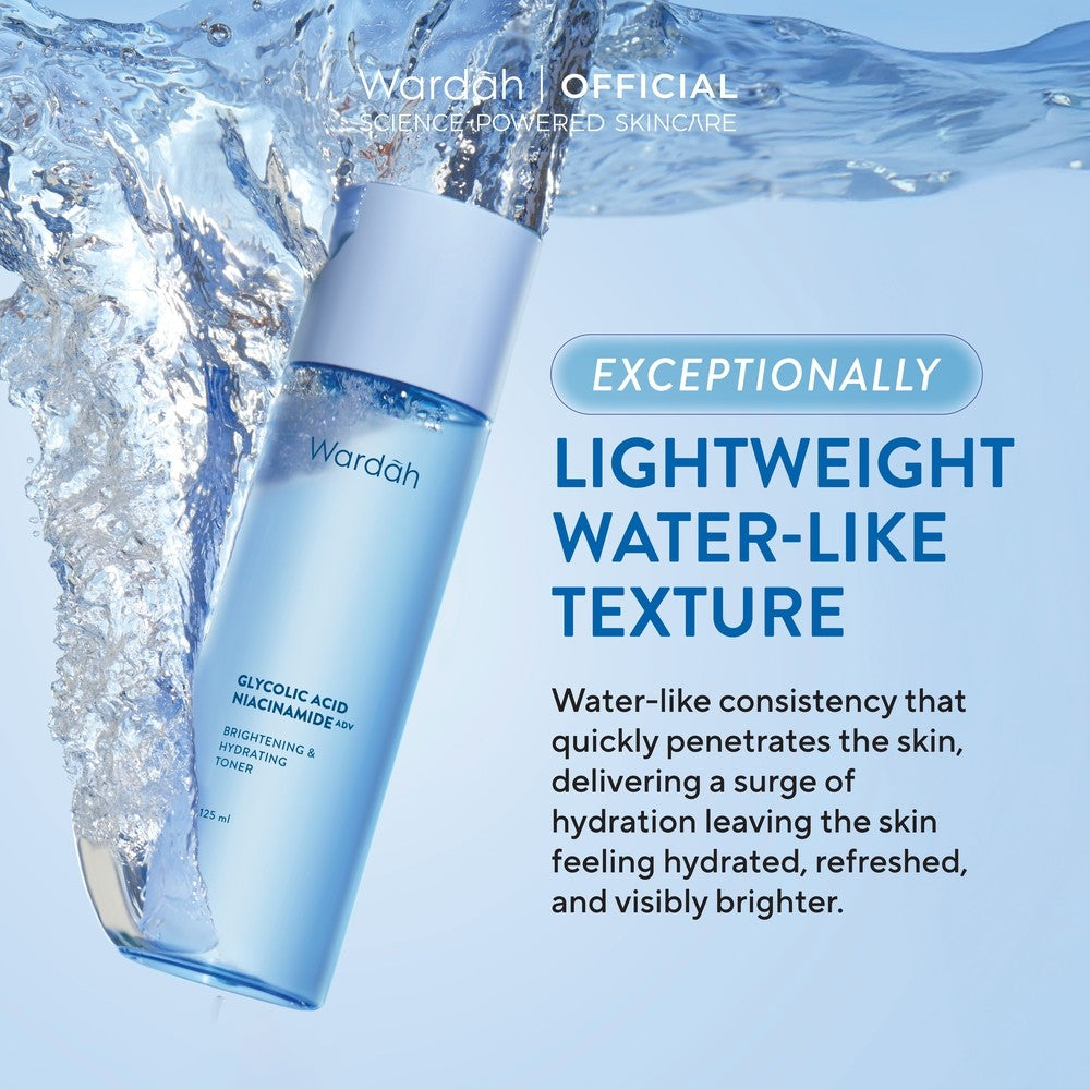 Wardah Glycolic Acid Niacinamide ADV Brightening Hydrating Toner 125 ml-Skincare