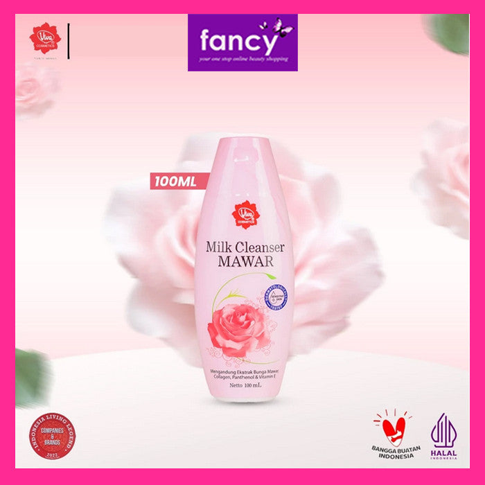 Viva Milk Cleanser Rose 100ml – With Vitamin E, Collagen & Panthenol for Soft and Fresh Skin