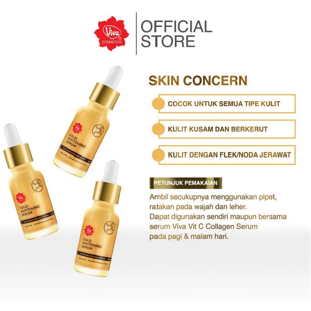 Viva Serum 20ml – Gold Whitening / Vitamin C Collagen – Brightening & Nourishing Face Serum (NEW)