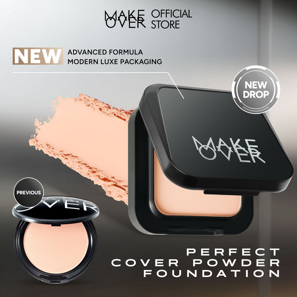 [SPECIAL 11.11] NEW! MAKE OVER Perfect Cover Powder Foundation Mini - TWC Two Way Cake Ukuran Mini Cover Melt and Blur Powder 16H Blurring Velvet Smooth Finish Bedak Padat Compact High Coverage Ringan Wajah Flawless Make Up Tahan Lama Non-Comedogenic