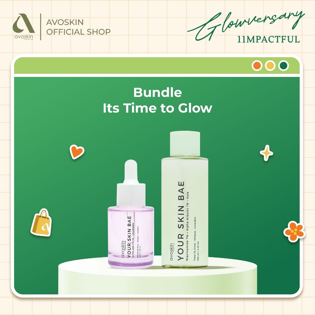 Paket Skincare-Avoskin It's Time to Glow Set!-YSB Toner & Serum