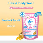 MY BABY Hair & Body Wash Pouch 375ml | Botol 200ml | Sabun Bayi & Shampoo 2in1