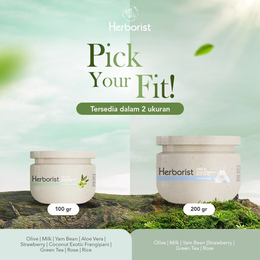 HERBORIST Natural Balinese Body Scrub 100gr / 200gr - Lulur Badan dengan AHA-BHA-PHA