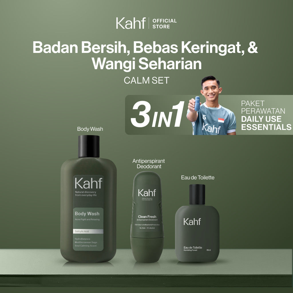 [KAHF BUNDLE 3IN1 PAKET PERAWATAN DAILY WANGI & FRESH SEHARIAN] Paket Personal Care (Body Wash + Deodorant + Eau de Toilette) - Suitable for Daily Use