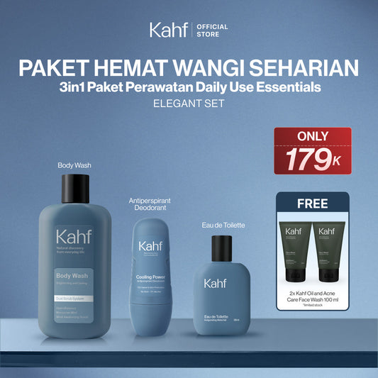 [KAHF BUNDLE 3IN1 PAKET PERAWATAN DAILY WANGI & FRESH SEHARIAN] Paket Personal Care (Body Wash + Deodorant + Eau de Toilette) - Suitable for Daily Use