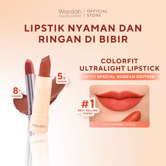 [LIPSTICK ALA KOREA] WARDAH Colorfit Ultralight Matte Lipstick - Korean Limited Edition Shade 09-13 - Lipstick Tahan Lama Hingga 8 Jam -Dilengkapi Vtamin E -Ringan dan Lembut di Bibir-Makeup-Lipstik Tahan Minyak 24 Jam-Lipstik Tasya-Lip Cream-Lip Matte
