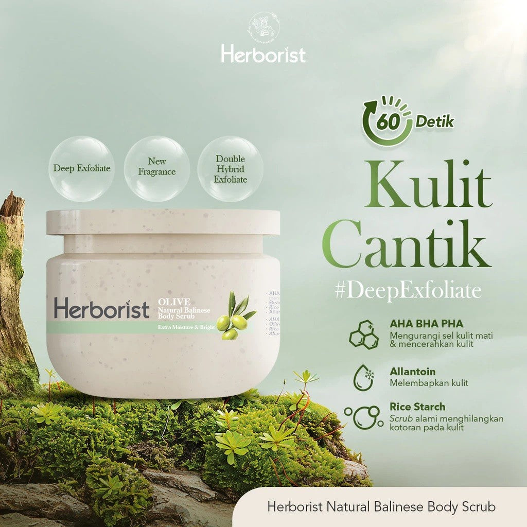HERBORIST Natural Balinese Body Scrub 100gr / 200gr - Lulur Badan dengan AHA-BHA-PHA