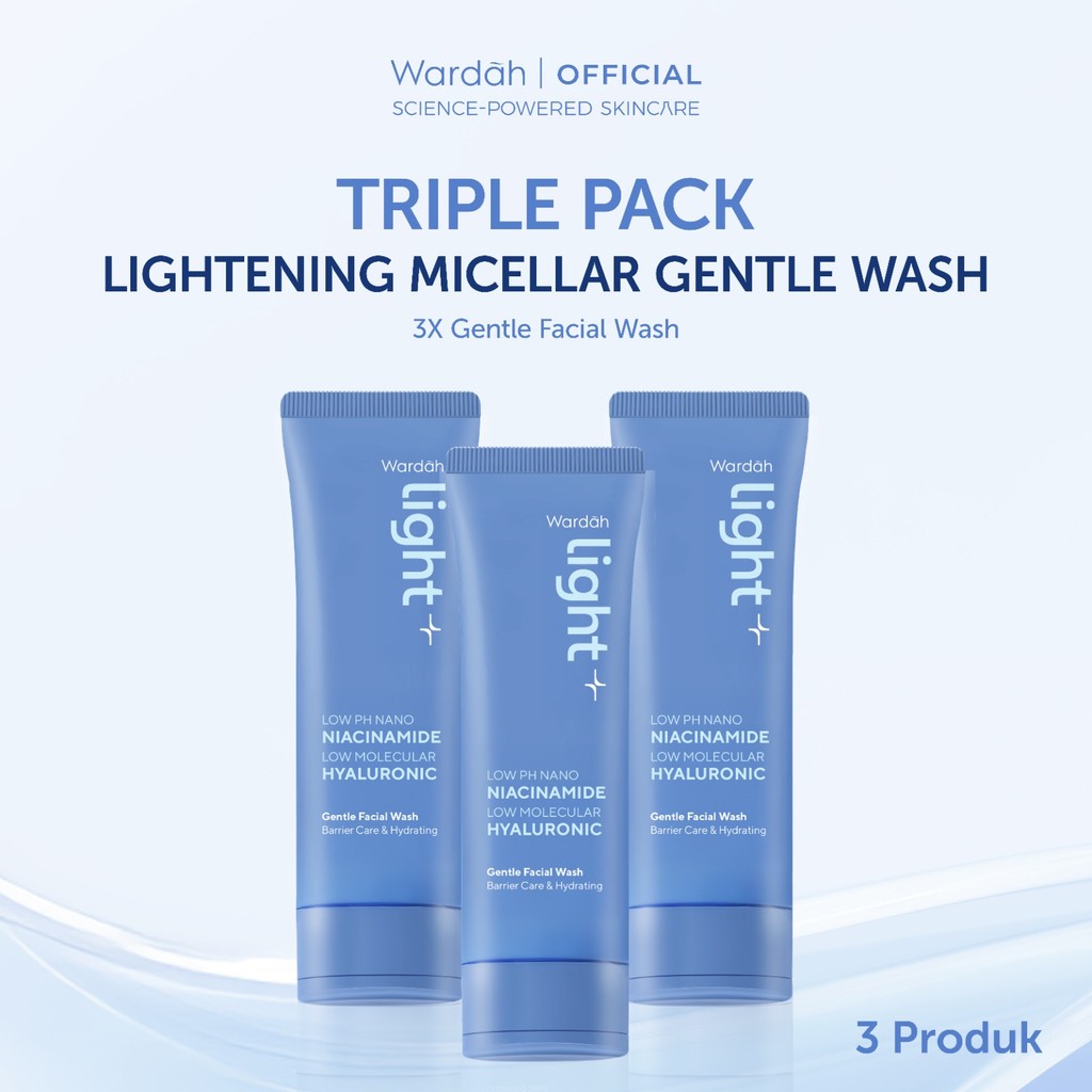 [TRIPLE PACK: LEBIH HEMAT] Wardah Face Wash All Series - Perfect Bright Oil Control, Perfect Bright Cooling Jelly, Perfect Bright Smooth Glow, Lightening Light+, Acnederm - Sabun Cuci Muka Face Wash Untuk Mencerahkan,Menghilangkan Minyak dan Bekas Jerawat
