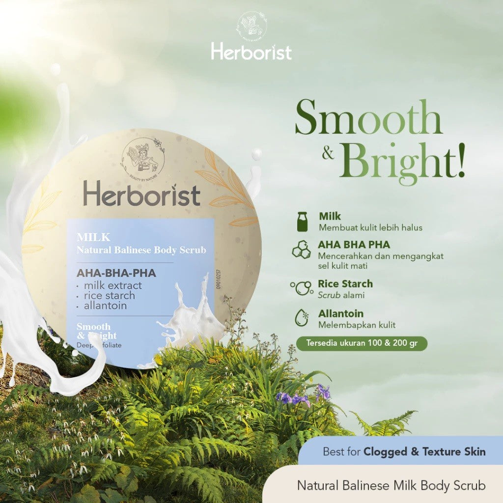 HERBORIST Natural Balinese Body Scrub 100gr / 200gr - Lulur Badan dengan AHA-BHA-PHA