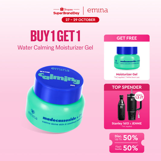 [BUY 1 GET 1] Emina Water Calming Gel Moisturizer 30g | Mengurangi Jerawat & Meredakan Kemerahan, Soothing, untuk Kulit Berminyak/Sensitive, Pelembab Seringan Air