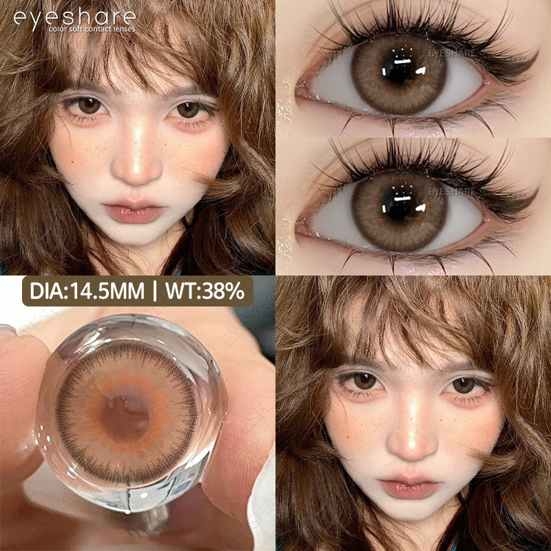 Eyeshare Softlens Big Eyes 14.5mm 1Pasang LOIRE BROWN Lensa Kontak Mata Orang Korea