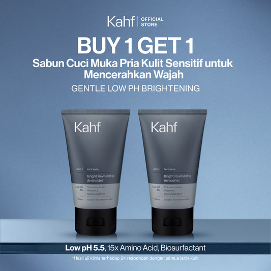 Kahf Bright Revitalizing Amino Gel Face Wash 100 ml GET Kahf Bright Revitalizing Amino Gel Face Wash 100 ml-Sabun Cuci Muka Pria Kulit Sensitif Mencerahkan Wajah-Vitamin C, Niacinamide-Gentle Cleanser Low pH for Daily Use
