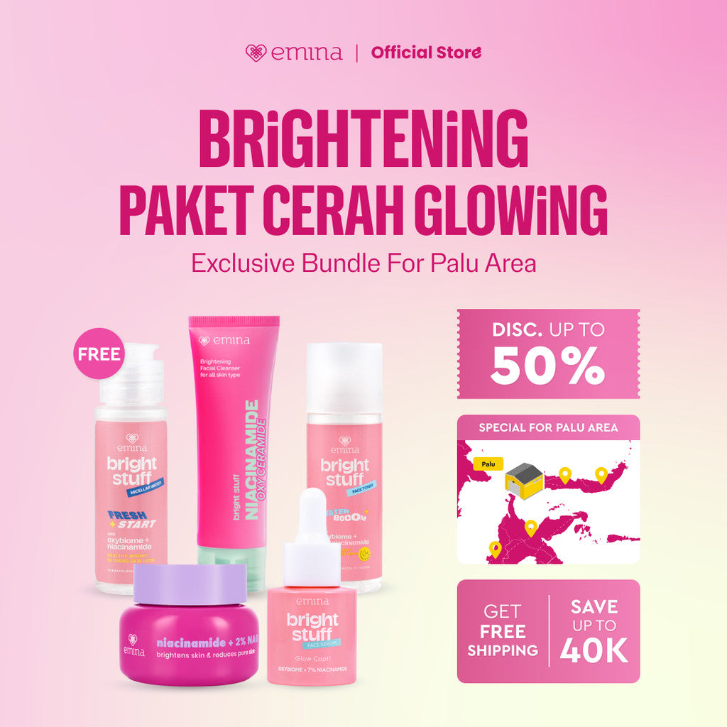 [SPECIAL NEW WAREHOUSE] Emina 4pcs Bundle 4in1 Paket skincare Moisturizer Serum Face Wash - GLOWING KIT ACNE KIT Dark Spot Bright Barrier Set