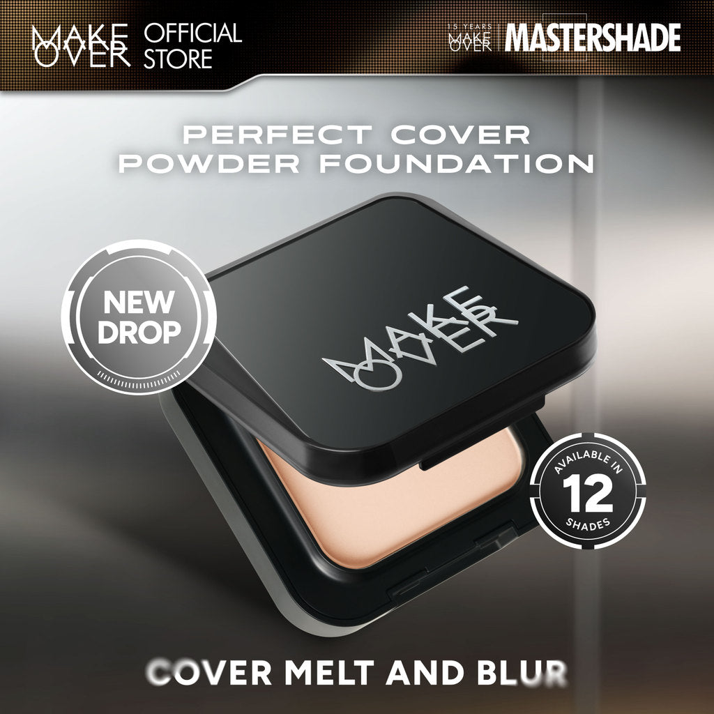 [SPECIAL SUPER BRAND DAY | FREE NECKLACE] NEW! Perfect Cover Powder Foundation Full Size + Powerstay Sync Matte Cushion + Transferproof Matte Lip Cream + Amplify Fluid Glass + Suede Blush + Grip Brow Gel