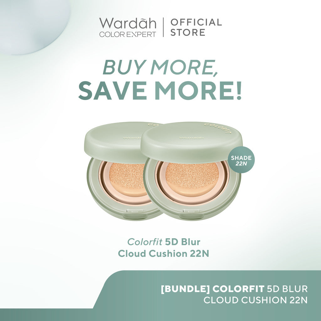 WARDAH Colorfit 5D Blur Cloud Cushion Matte Finish Tahan Lama Hingga 18 Jam - SPF 50 PA+, Nano-Hyaluron, dan CICA Menyamarkan Pori & Tekstur Wajah Menyatu Dengan Kulit Non Comedogenic - Tahan Lama dengan Bedak - Makeup