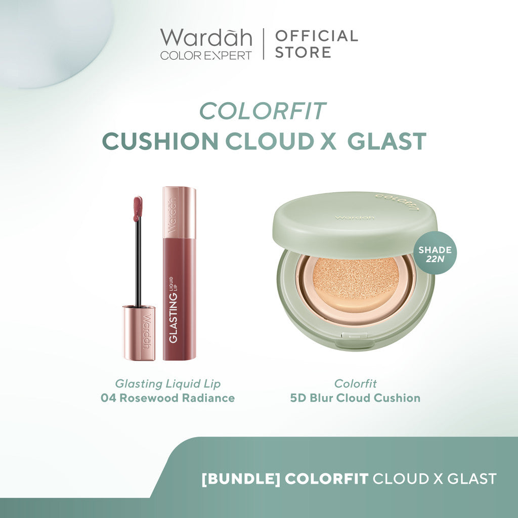 WARDAH Colorfit 5D Blur Cloud Cushion Matte Finish Tahan Lama Hingga 18 Jam - SPF 50 PA+, Nano-Hyaluron, dan CICA Menyamarkan Pori & Tekstur Wajah Menyatu Dengan Kulit Non Comedogenic - Tahan Lama dengan Bedak - Makeup