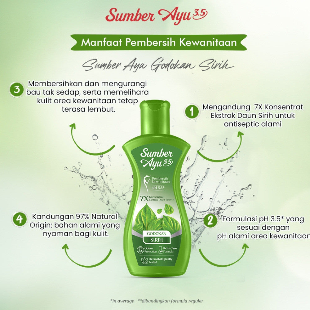 Sumber Ayu Feminine Hygiene Godokan Sirih 90 ml PH.3.5  Pembersih Kewanitaan