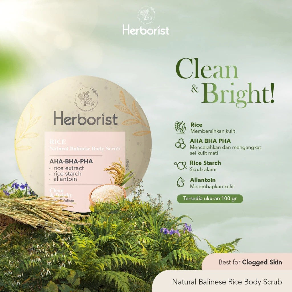 HERBORIST Natural Balinese Body Scrub 100gr / 200gr - Lulur Badan dengan AHA-BHA-PHA