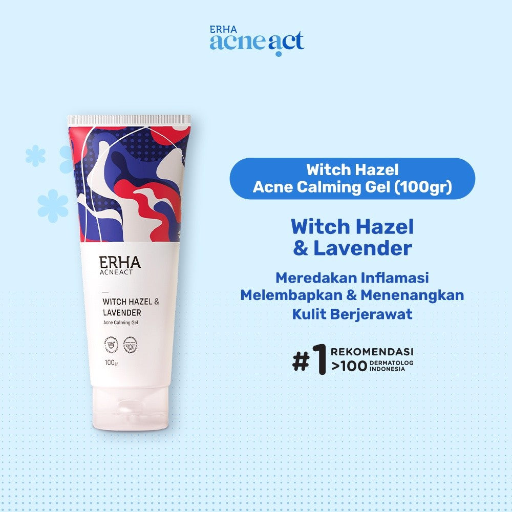 [Clearance Sale] ERHA Acneact Witch Hazel & Lavender Acne Calming Gel 100g - Pelembab Wajah