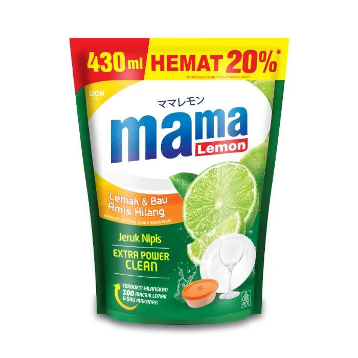 Mama Lemon Lime Sabun Cair Cuci Piring Buah dan Sayur Pouch Besar 430ML / 680ML