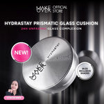 MAKE OVER Glass Amplify Bundle: NEW! Amplify Glass Fluid + Hydrastay Prismatic Glass Cushion - Paket Lengkap Lip Gloss dan Cushion Glowing Tahan Lama Pigmented