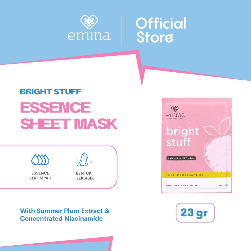 [BUY 1 GET 1] NEW! Emina Bright Stuff Ultra-Light Moisturizing Cream 20 ml FREE Sheetmask - Pelembab Wajah Mencerahkan, Mengandung SPF 30 PA+++, Melindungi dari Sinar UV, Cerah Instan, Menyamarkan Noda Hitam, Cocok untuk Semua Jenis Kulit