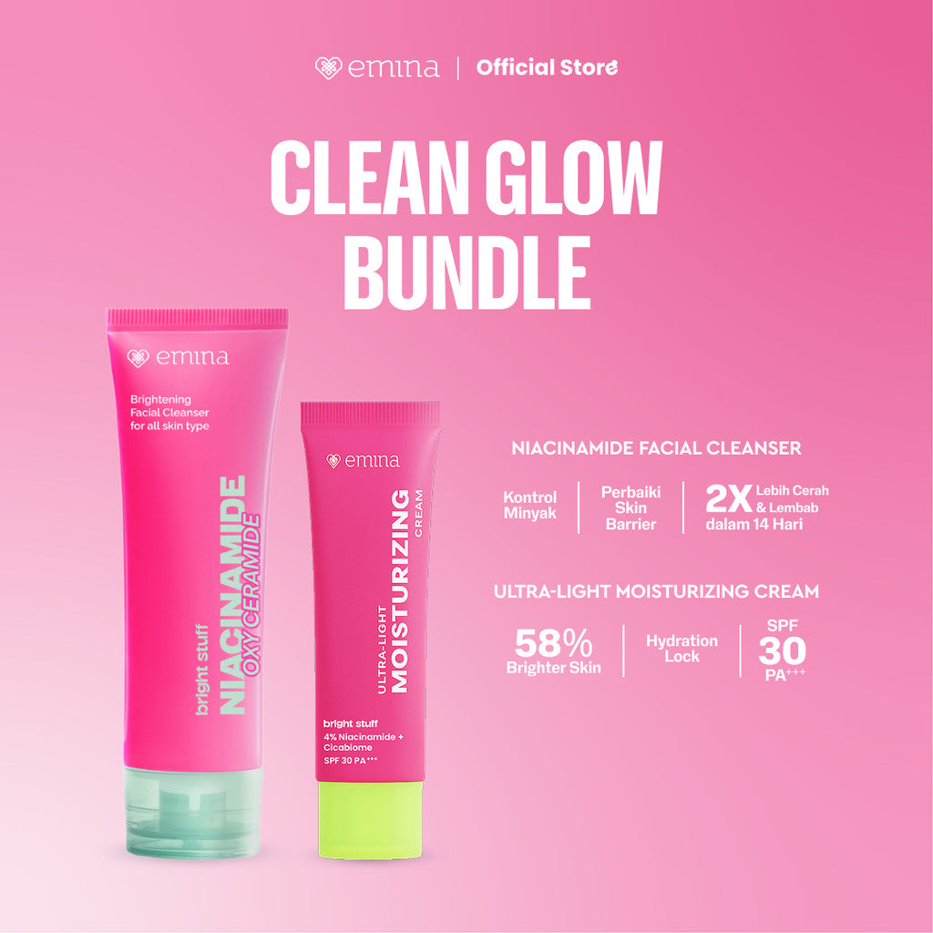 NEW! [Twin Pack] Emina Bright Stuff Ultra-Light Moisturizing Cream 20 ml - Pelembab Wajah Mencerahkan, Mengandung SPF 30 PA+++, Melindungi dari Sinar UV, Melembapkan, Cepat Meresap, Cerah Instan, Menyamarkan Noda Hitam, Cocok untuk Semua Jenis Kulit