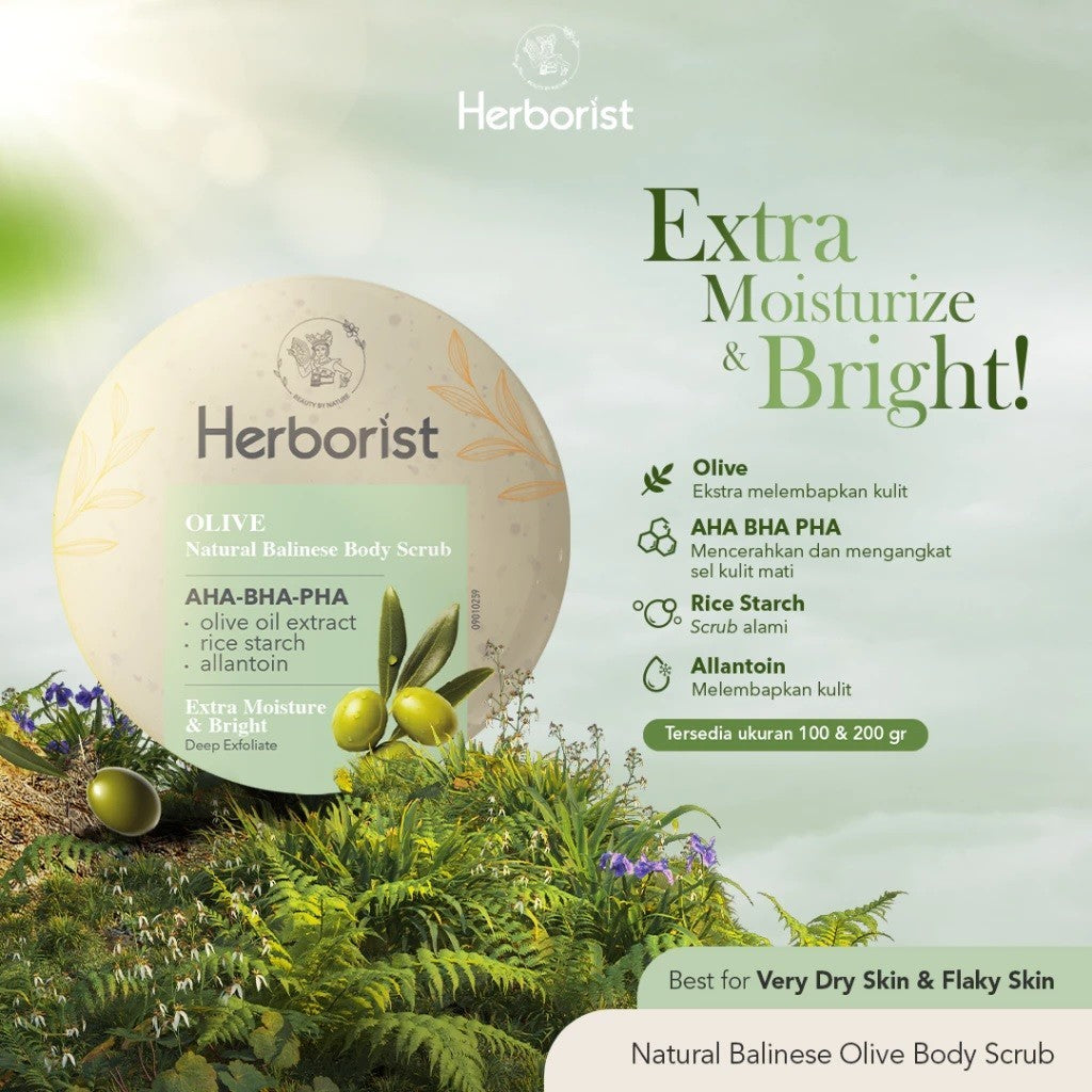 HERBORIST Natural Balinese Body Scrub 100gr / 200gr - Lulur Badan dengan AHA-BHA-PHA