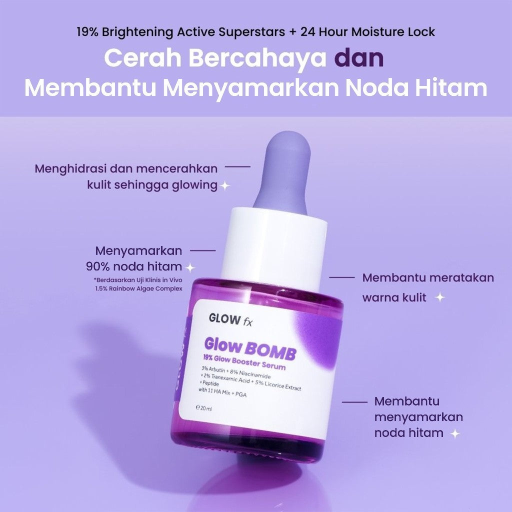 GLOW FX Glass Skin Set 17% Total Acids CeraCapsule Peeling Solution Serum + Glow Bomb Serum 20ml