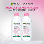 (PAKET HEMAT) Garnier Micellar x2 400ml + Bright Complete Kit - Serum 30 ml + Overnight Serum 30ml + Night Cream 50ml + Day Cream 50ml + Sunscreen