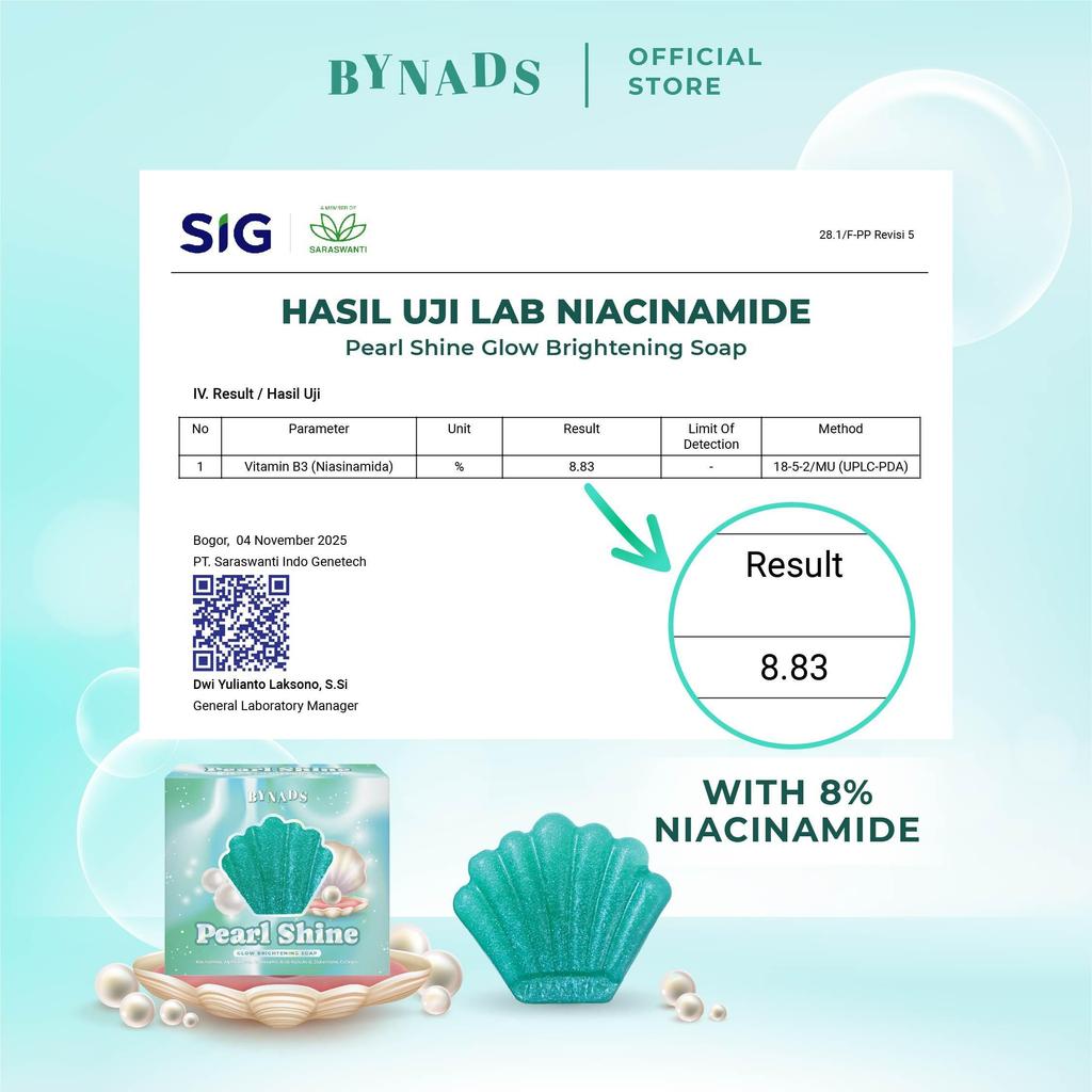 [BRIGHT GLOW x PEARL SHINE] Bynads Pearl Shine Glow Brightening Soap x Bright Glow Sleeping Mask with 4% Niacinamide 3in1 SleepingMask Glow Brightening Soap With 8% Niacinamide Twin Pack by Bynads