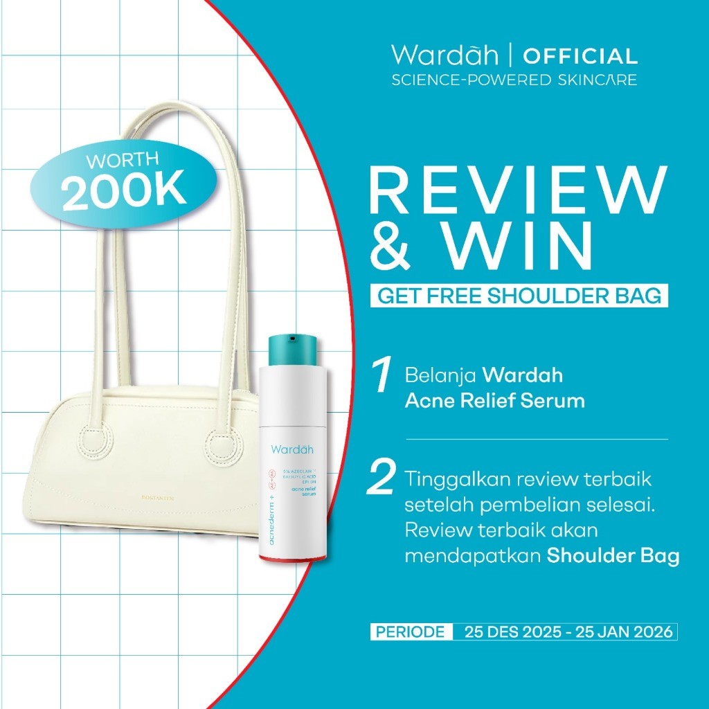 WARDAH Acne Serum Acnederm Relief Serum 20ml - melawan jerawat, cocok untuk Kulit Berjerawat, Komedo, menjaga skin barrier, sensitive - Skincare