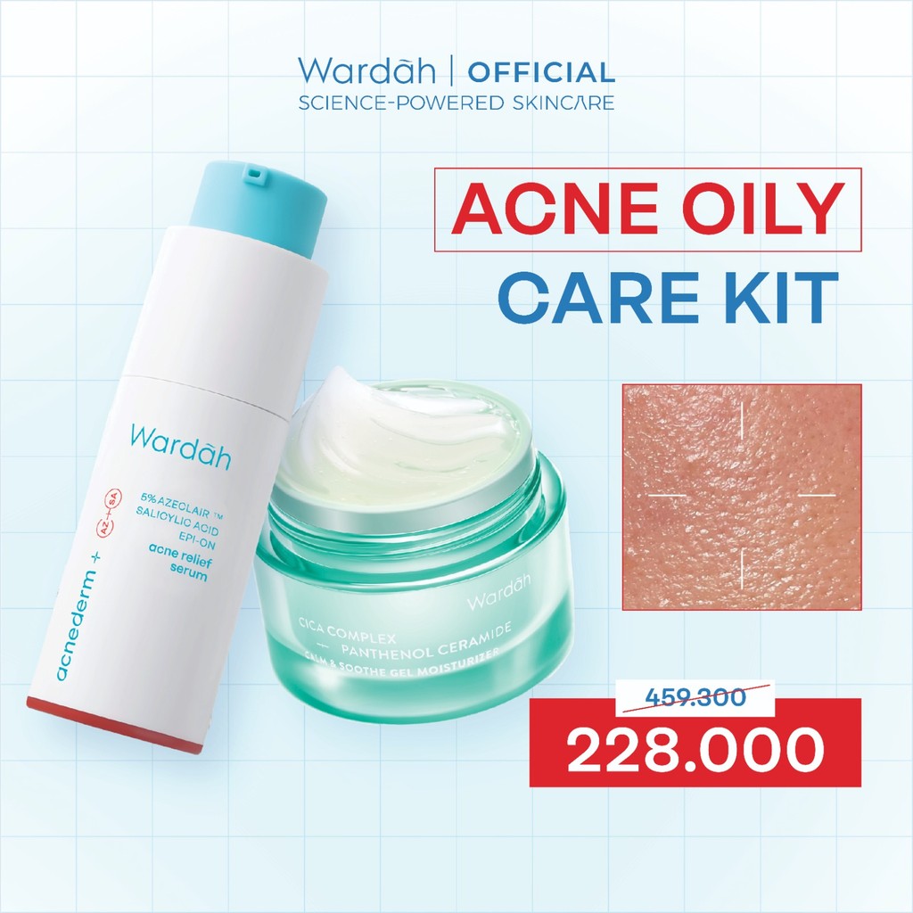WARDAH Acne Serum Acnederm Relief Serum 20ml - melawan jerawat, cocok untuk Kulit Berjerawat, Komedo, menjaga skin barrier, sensitive - Skincare