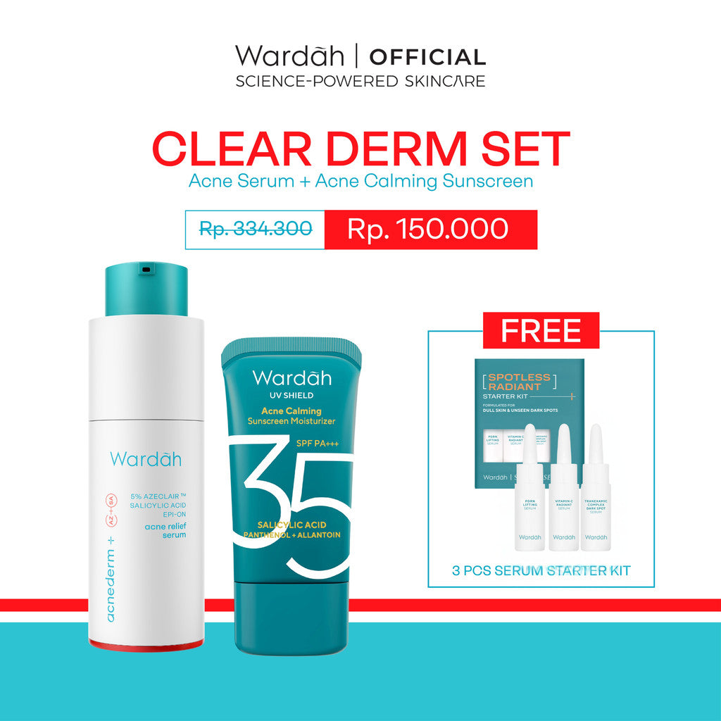 WARDAH Acne Serum Acnederm Relief Serum 20ml - melawan jerawat, cocok untuk Kulit Berjerawat, Komedo, menjaga skin barrier, sensitive - Skincare