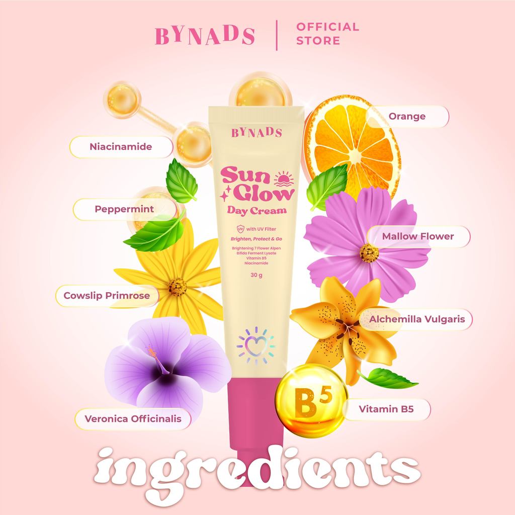 [BOMBPOSH x SUN GLOW] Bynads 2in1 Bombposh Lash and Brow Serum x Sun Glow Day Cream with SPF UV Filter Tone Up Cream Brighten Protect and Go Twin Pack by Bynads