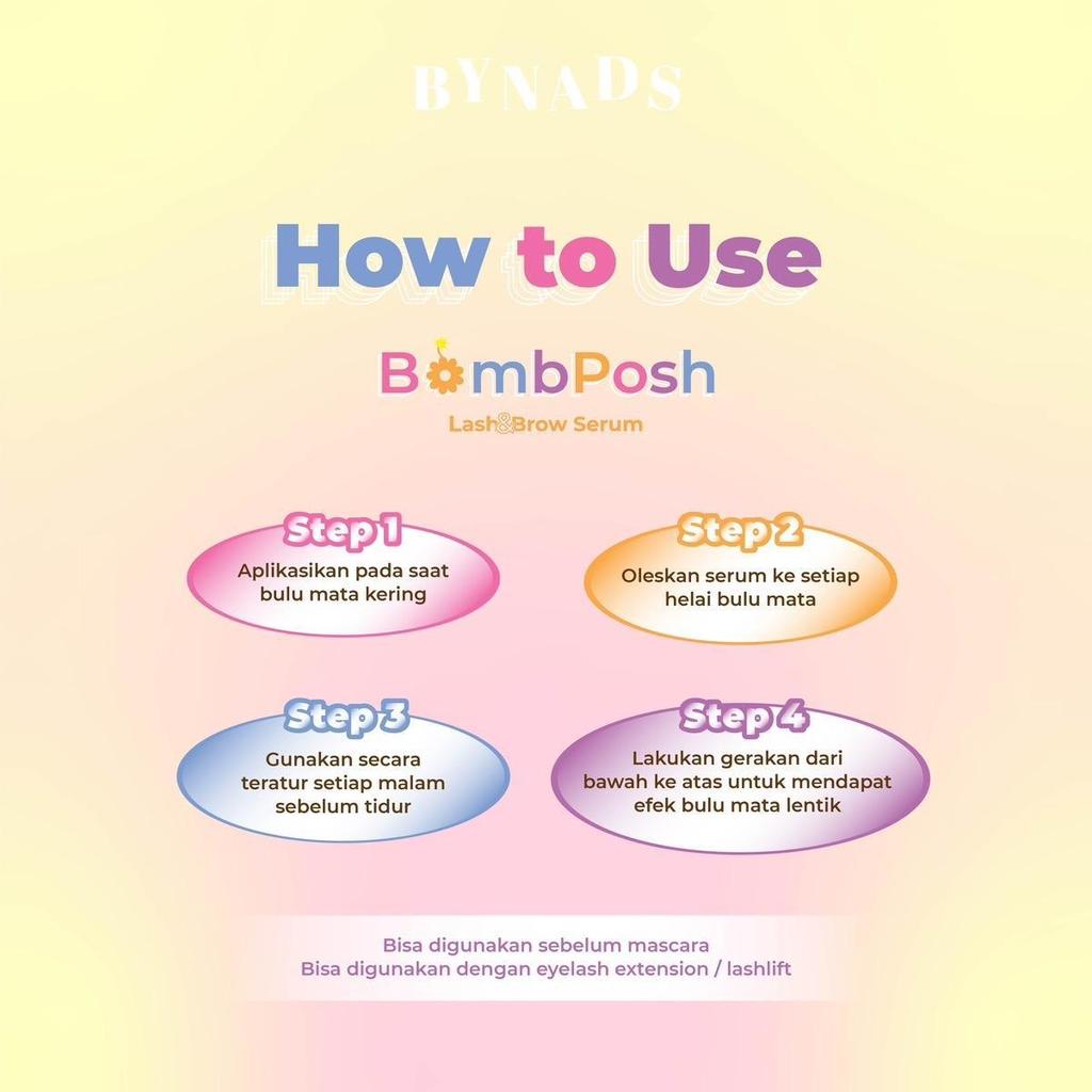 [BOMBPOSH x BRIGHT GLOW] Bynads Bombposh Lash and Brow Serum x Bright Glow Sleeping Mask with 4% Niacinamide 3in1 Eyelash Brow Serum Penumbuh Bulu Mata Masker Wajah Twin Pack by Bynads
