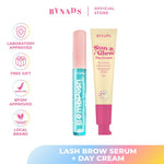 [BOMBPOSH x SUN GLOW] Bynads 2in1 Bombposh Lash and Brow Serum x Sun Glow Day Cream with SPF UV Filter Tone Up Cream Brighten Protect and Go Twin Pack by Bynads