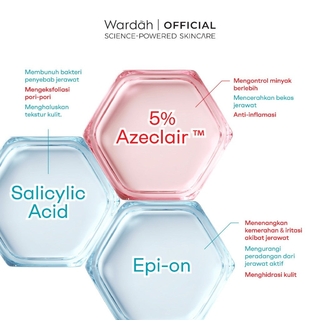 WARDAH Acne Serum Acnederm Relief Serum 20ml - melawan jerawat, cocok untuk Kulit Berjerawat, Komedo, menjaga skin barrier, sensitive - Skincare