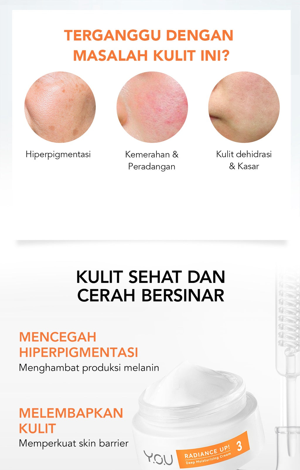 YOU Symwhite 377 Radiance Up Skin Barrier Moisturizer and Brightening Cream with Ceramide + Niacinamide Atasi Bekas Jerawat and Dark Spot