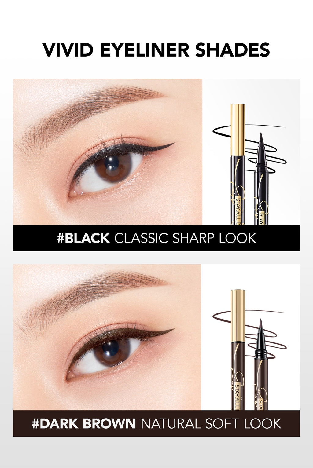 YOU Stay All Day Pen Eyeliner Waterproof Tahan Hingga 24 Jam Kosmetik Mata HItam