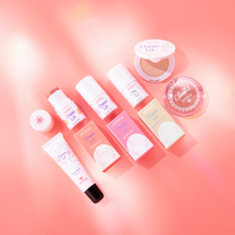 Emina Cheek Lit Blush Stick 7 g - Blush On Praktis, Tekstur Powdery to Creamy, Warna Intense