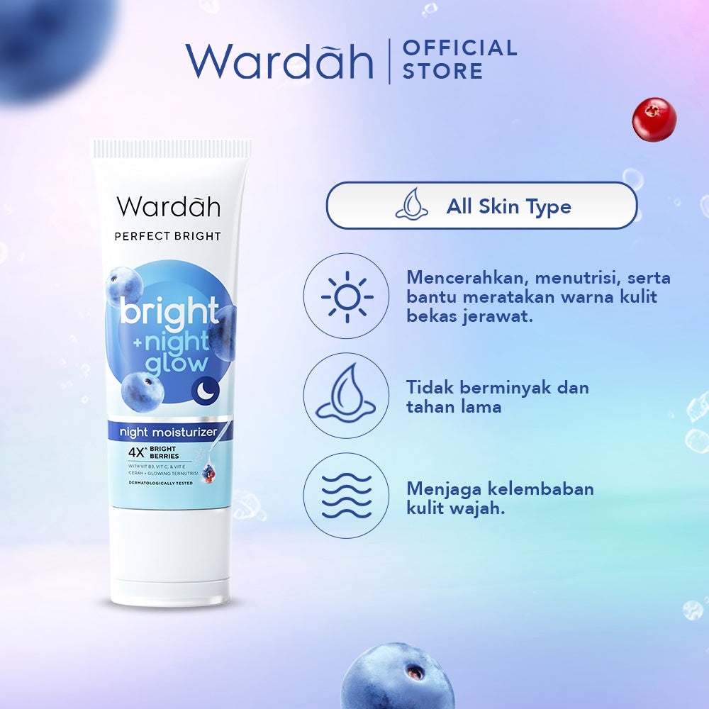 WARDAH Perfect Bright Bright + Night Glow Night Moisturizer 20 ml - Skincare