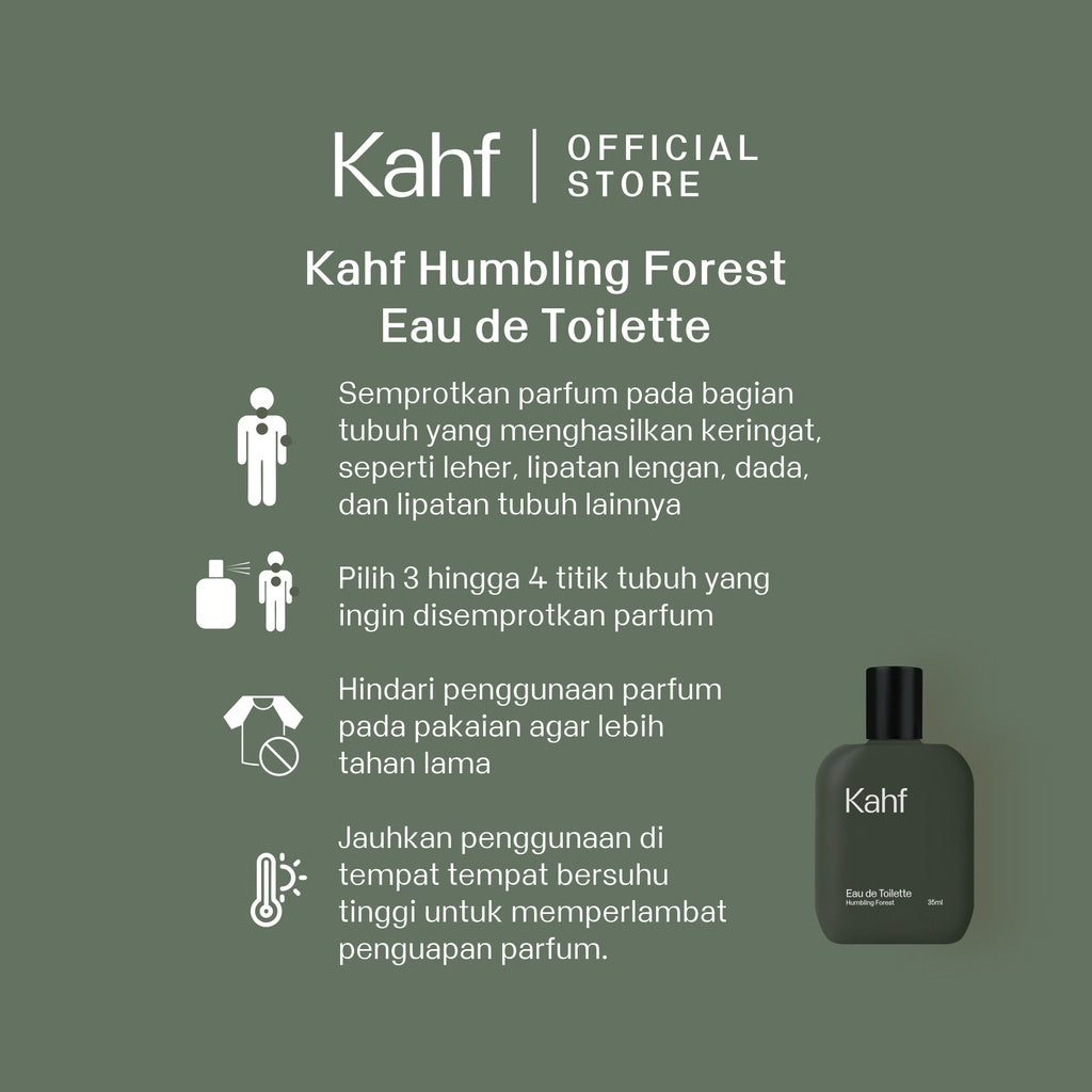 Kahf Humbling Forest Eau De Toilette 35 ml Long-Lasting Fragrance (EDT) - Perfume Scent Inspired by Nature (Cypress, Cedarwood, Sandalwood) - Wangi Tahan Lama - Masculine Scent 香水