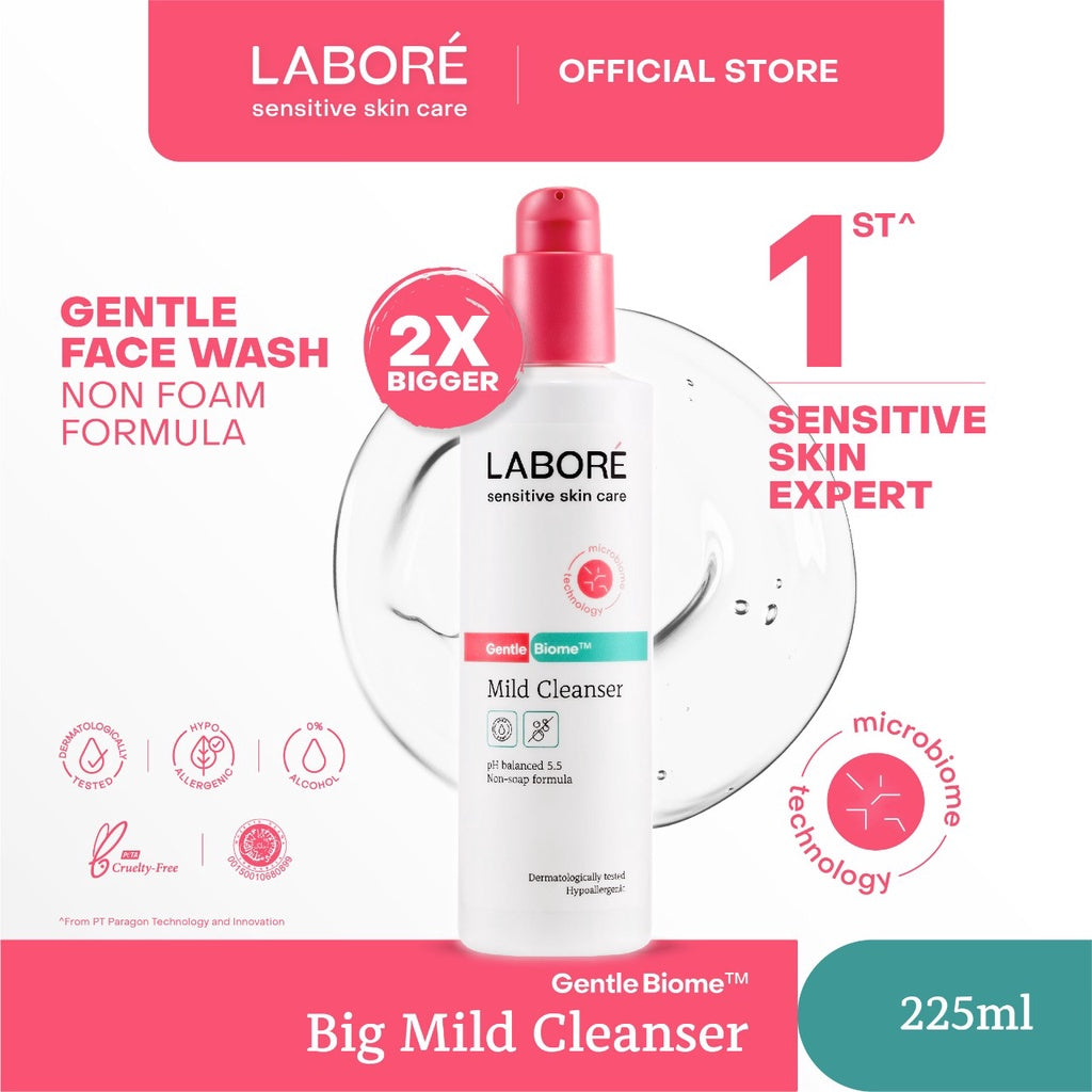 Labore Sensitive Skin Care GentleBiome Mild Cleanser 225 ml - Pembersih Wajah - Lembut - Cocok untuk Kulit Sensitif - Melembabkan