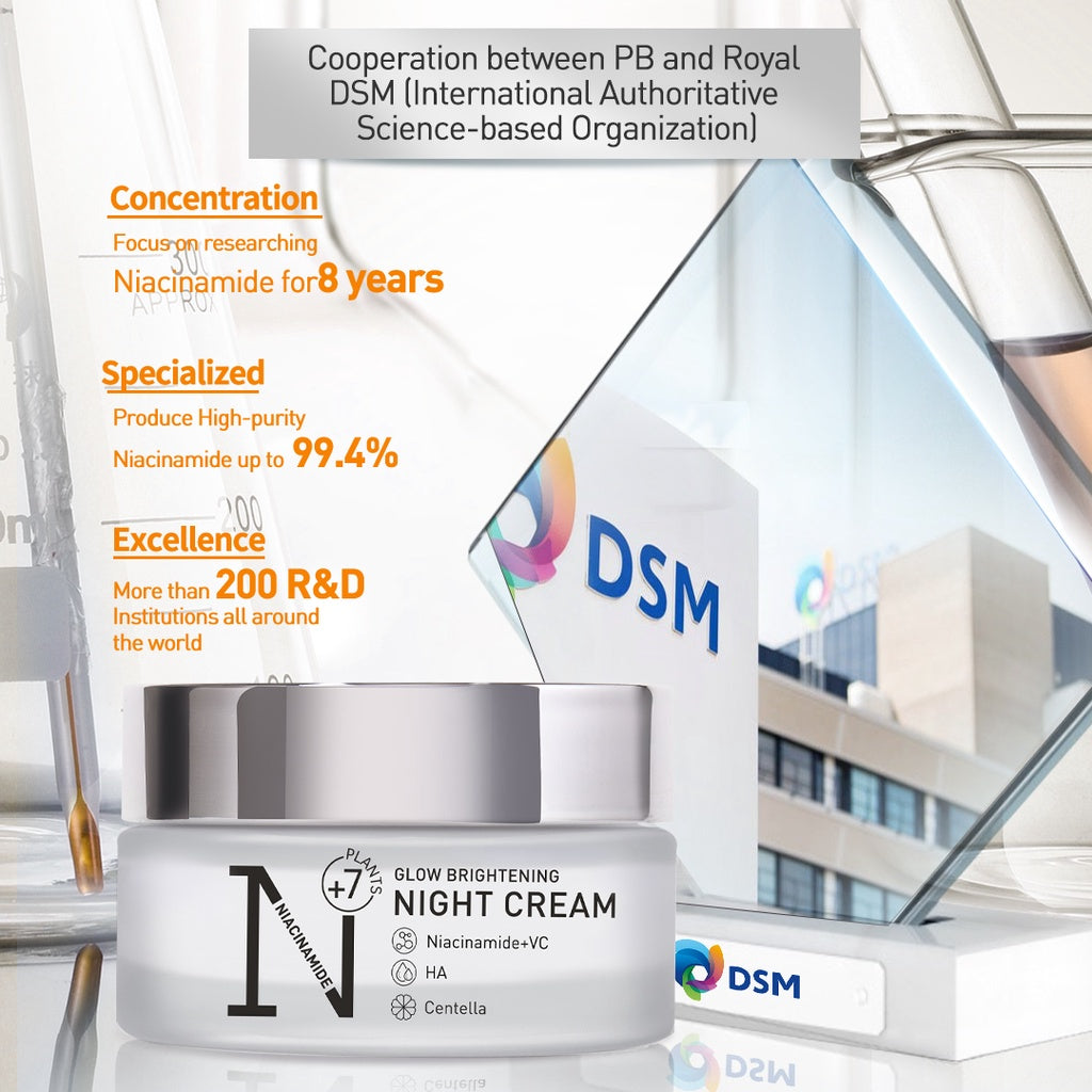 PREMIERE BEAUTE Niacinamide Centella Cream Luminous White Glow Brightening Night Cream 30g whitening Meratakan dan Mencerahkan Kulit Wajah dengan Instant