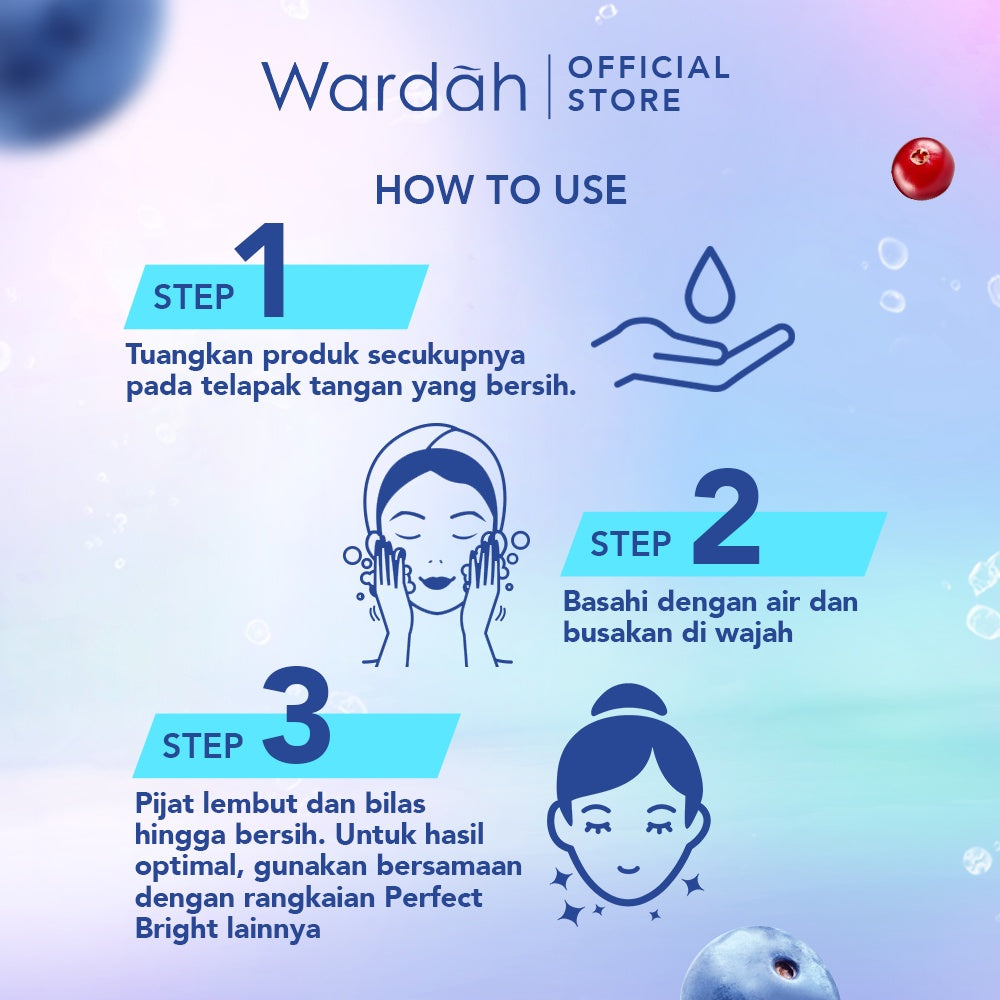 WARDAH Perfect Bright Cooling Bright Jelly Facial Foam 100 ml - Facial Wash untuk Semua Jenis Kulit - Sabun Cuci Muka dengan Sensasi Dingin untuk Mencerahkan dan Membantu Meratakan Warna - Kulit Bersih, Cerah, & Fresh - Skincare