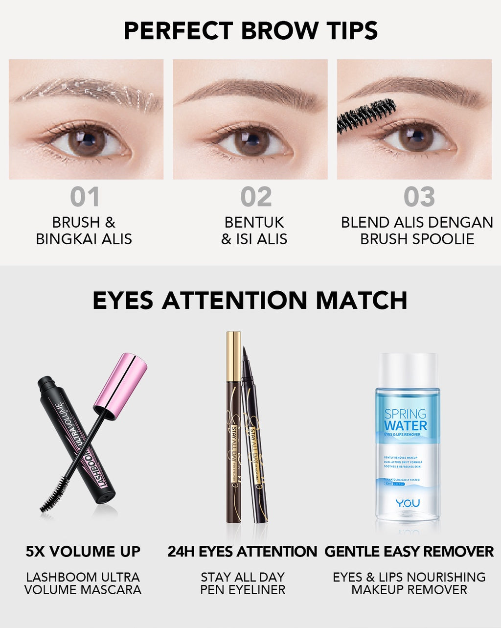 YOU Teardrop Brow Definer Pensil Alis Waterproof Pigmented Tahan Lama Makeup Mata