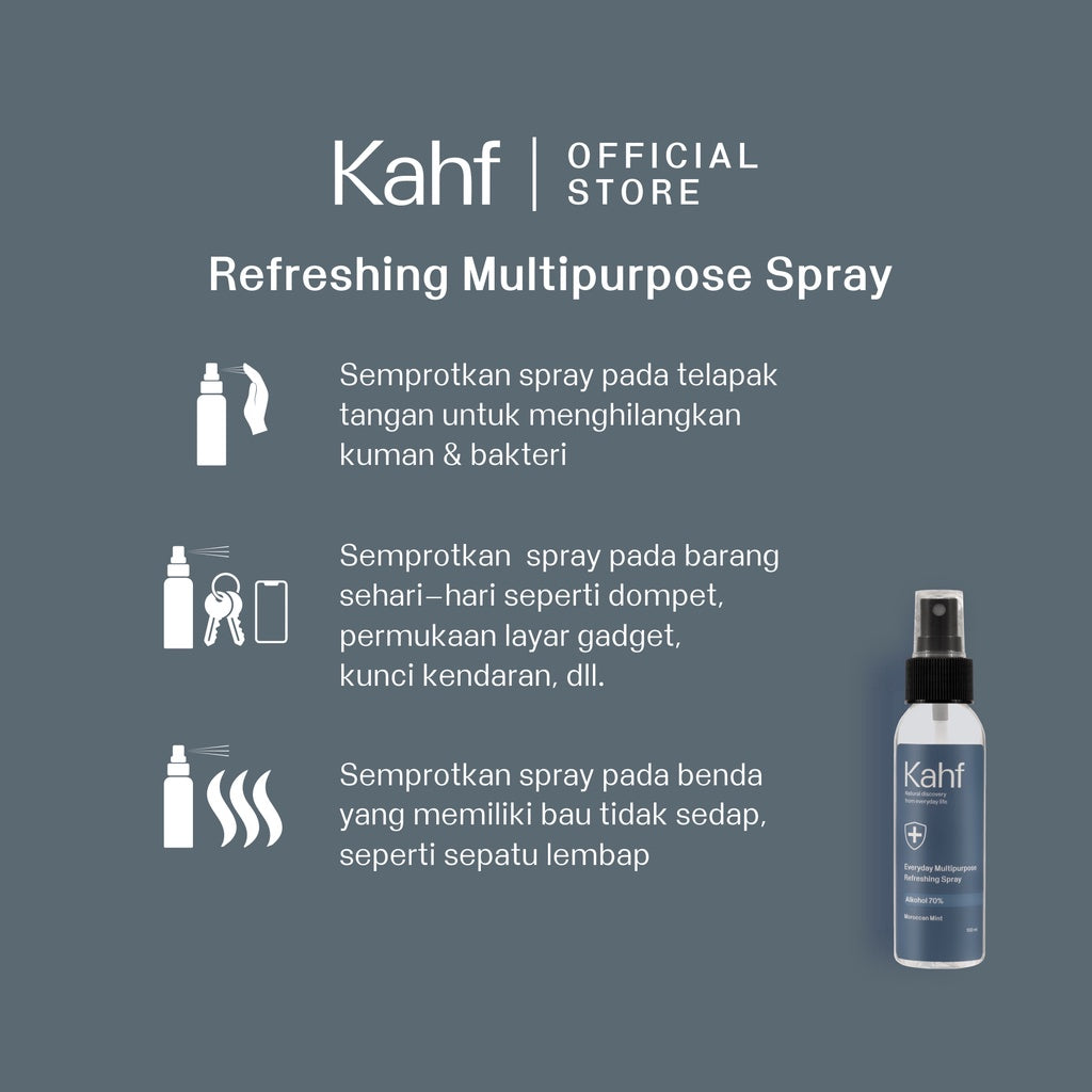 Kahf Everyday Multipurpose Refreshing Spray 100 ml Twin Pack - Spray Higienis Lawan Bakteri & Jamur