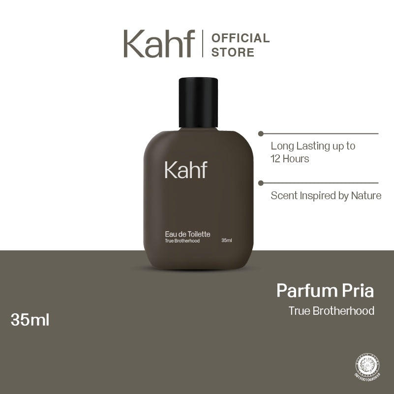 Kahf True Brotherhood Eau De Toilette 35 ml Long-Lasting Fragrance (EDT) - Perfume Scent Inspired by Nature (Cinnamon, Citrus, Tonka Beans, Lavender)  - Wangi Tahan Lama - Masculine Scent  香水